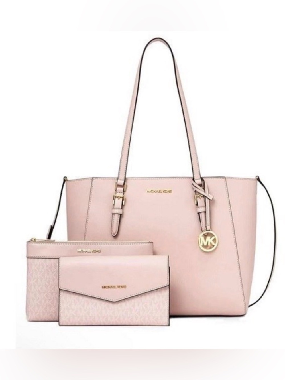 Michael Kors Charlotte 3-in-1 pink bag set. NWT